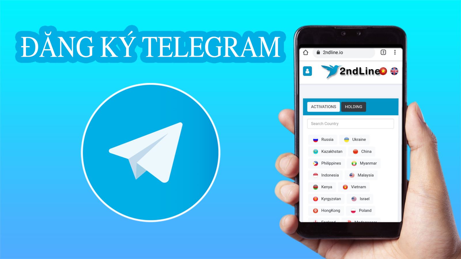 Hướng dẫn đăng ký telegram tại 2ndLine.io