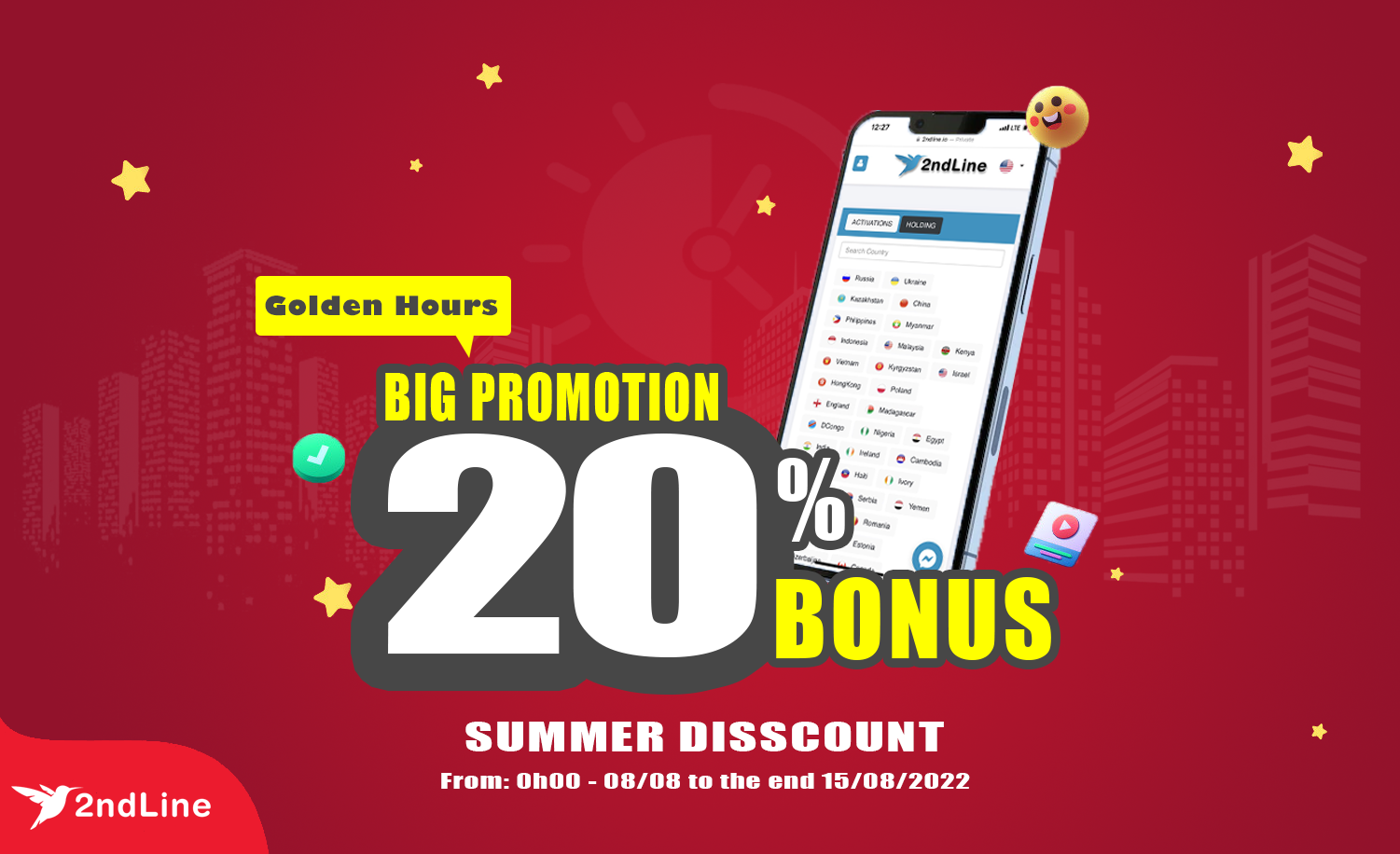 Summer festival discount only at 2ndLine.io
