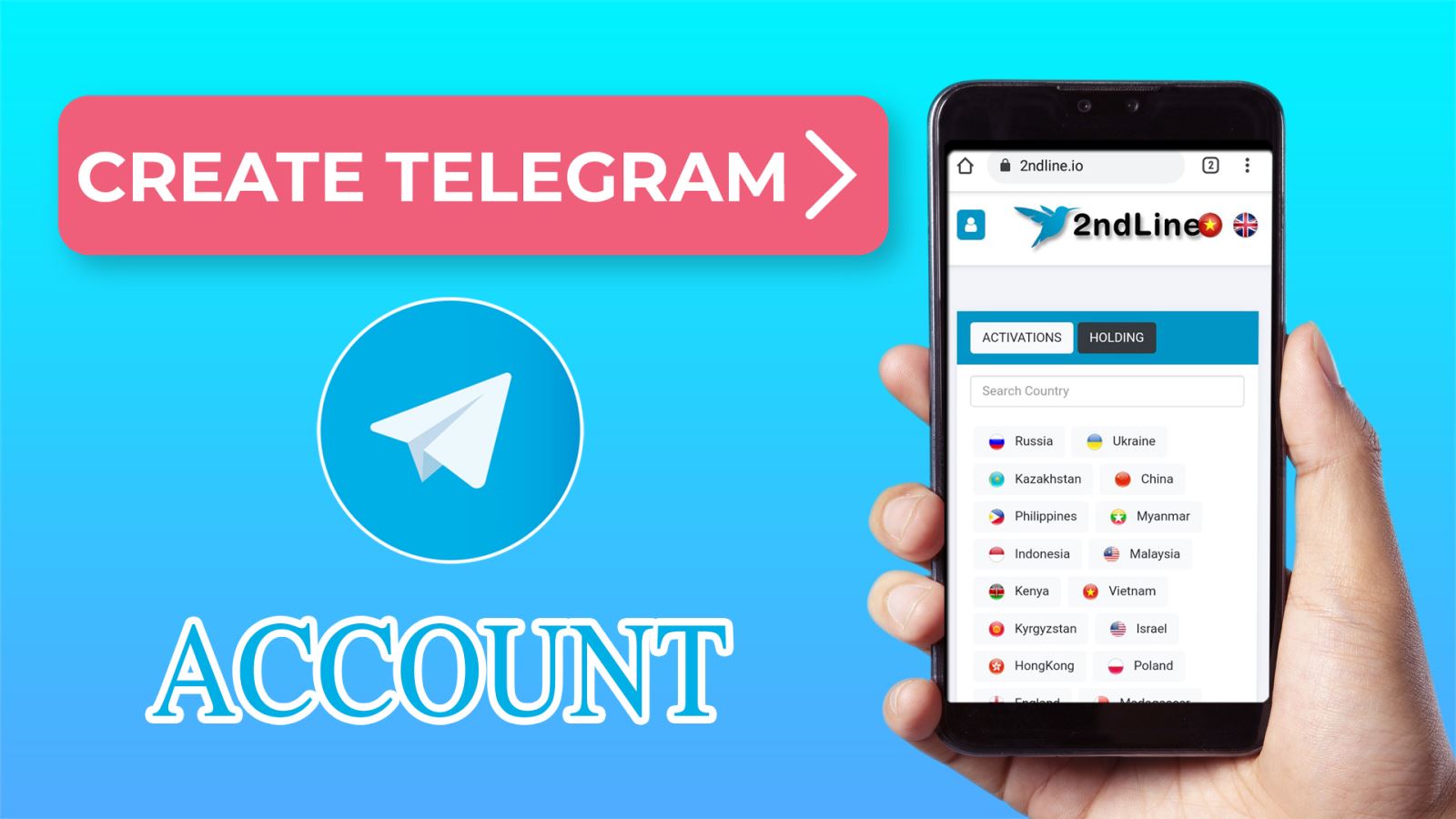 Instructions for registering telegram at 2ndLine.io